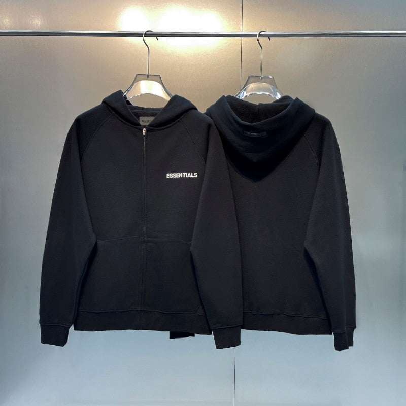 Essentials Hoodies For Men And Women Zipper High Street Loose Oversized Hip Hop Streetwear Casual Fashion Cotton Sweatshirts