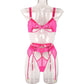 Cut Out Bra Underwear Outfit G string Lingerie Sexy Set 3-pieces