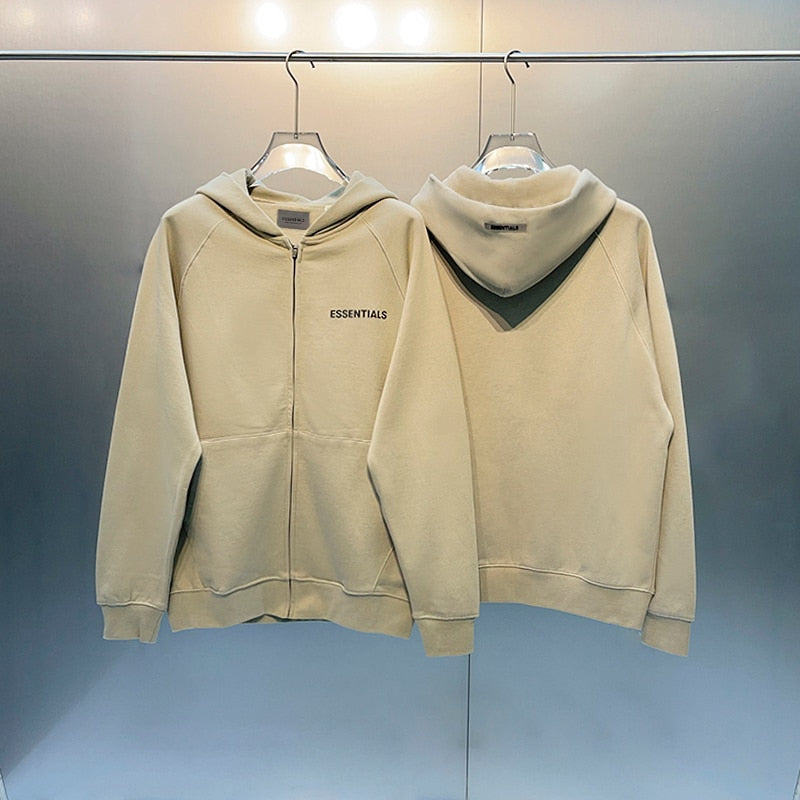Essentials Hoodies For Men And Women Zipper High Street Loose Oversized Hip Hop Streetwear Casual Fashion Cotton Sweatshirts