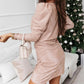 Long Sleeve Shiny Powder Dress for Women