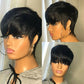 Short Pixie Cut Brazilian Human Hair Wig With Bangs
