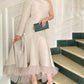 One Shoulder Satin Tea Length Dress/ Bridesmaid Dress
