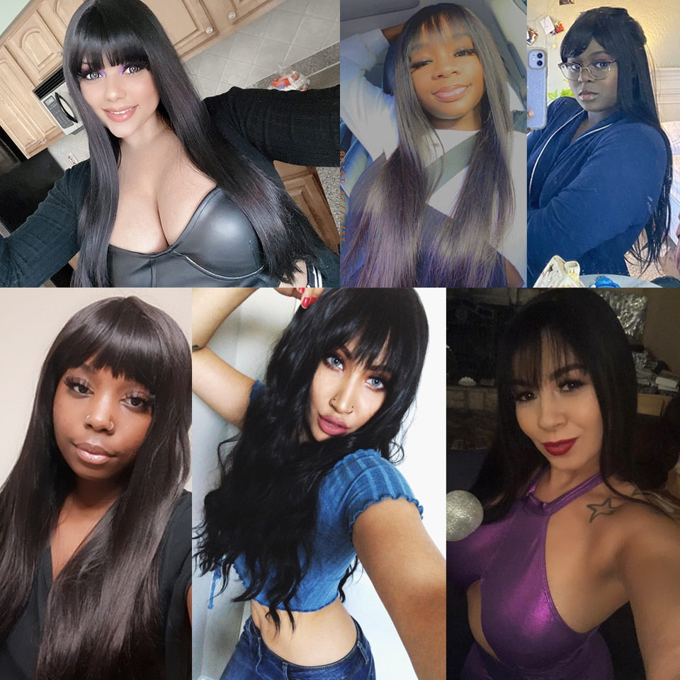Straight Colored Human Hair Wig