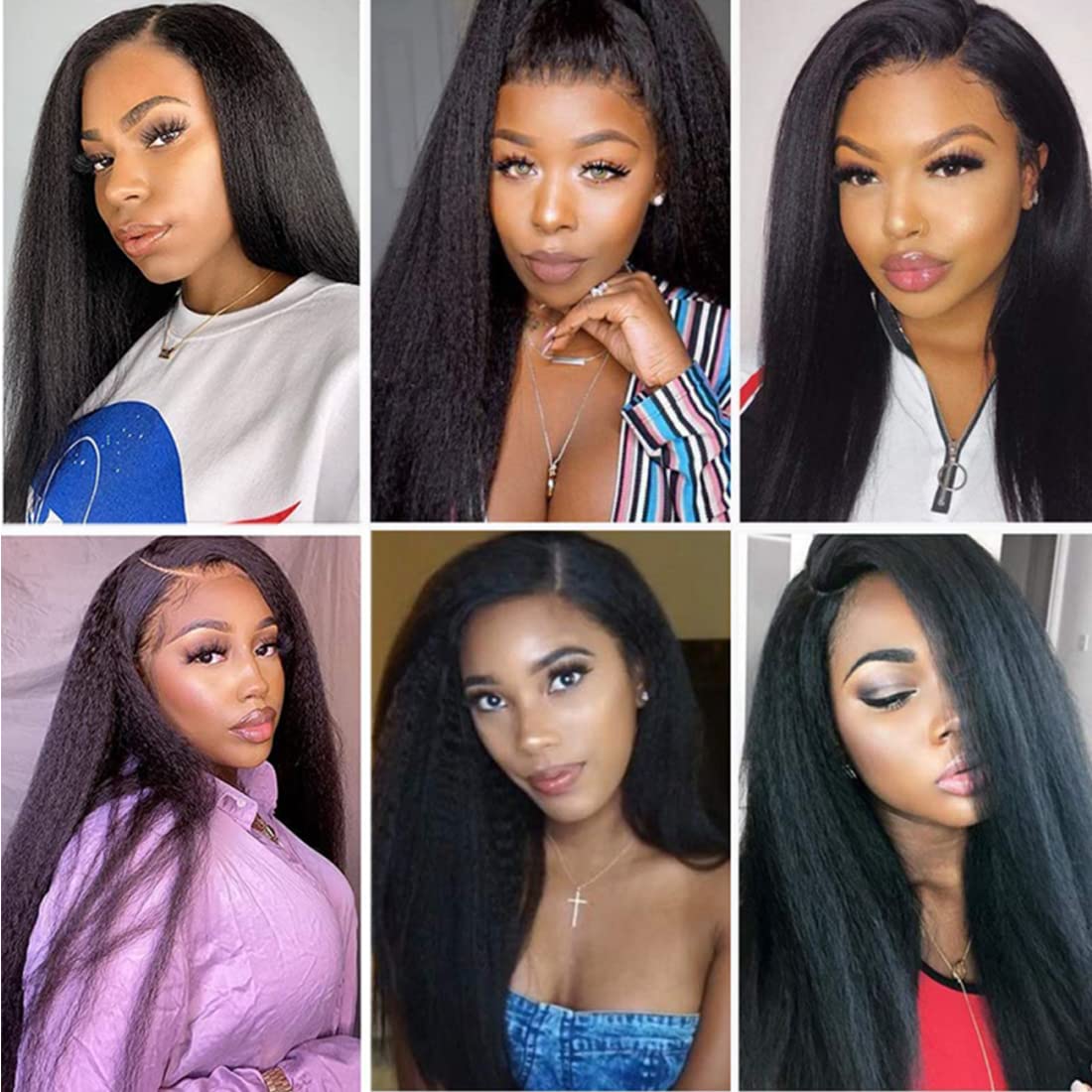 Yaki Straight Human Hair Wig For Women