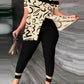 Split Tshirt with Slim Leggings Two-piece Set