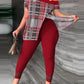 Split Tshirt with Slim Leggings Two-piece Set
