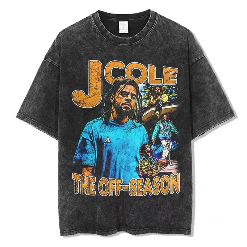Rapper Portrait Cotton Tees Breathable Vintage T-shirt Top