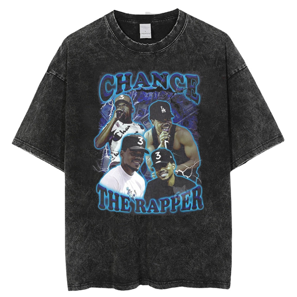 Rapper Portrait Cotton Tees Breathable Vintage T-shirt Top