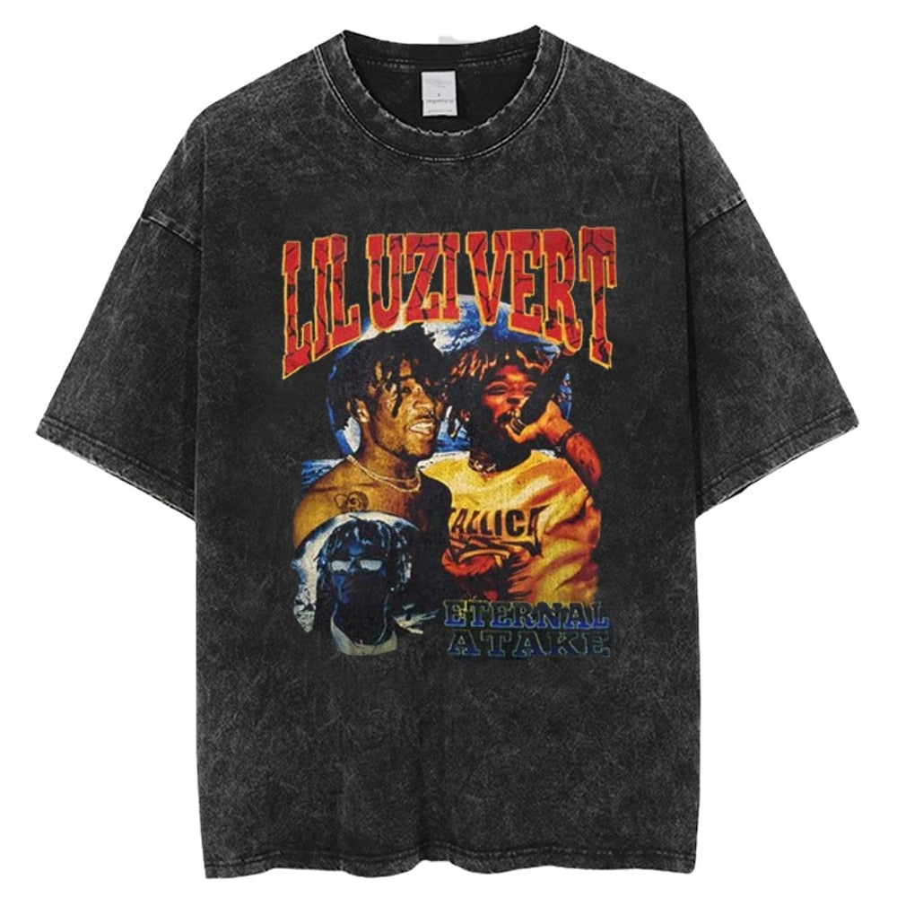 Rapper Portrait Cotton Tees Breathable Vintage T-shirt Top
