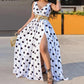 Side Slit Polka Dot Summer Dress