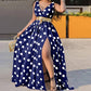 Side Slit Polka Dot Summer Dress
