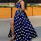 Side Slit Polka Dot Summer Dress