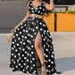 Side Slit Polka Dot Summer Dress