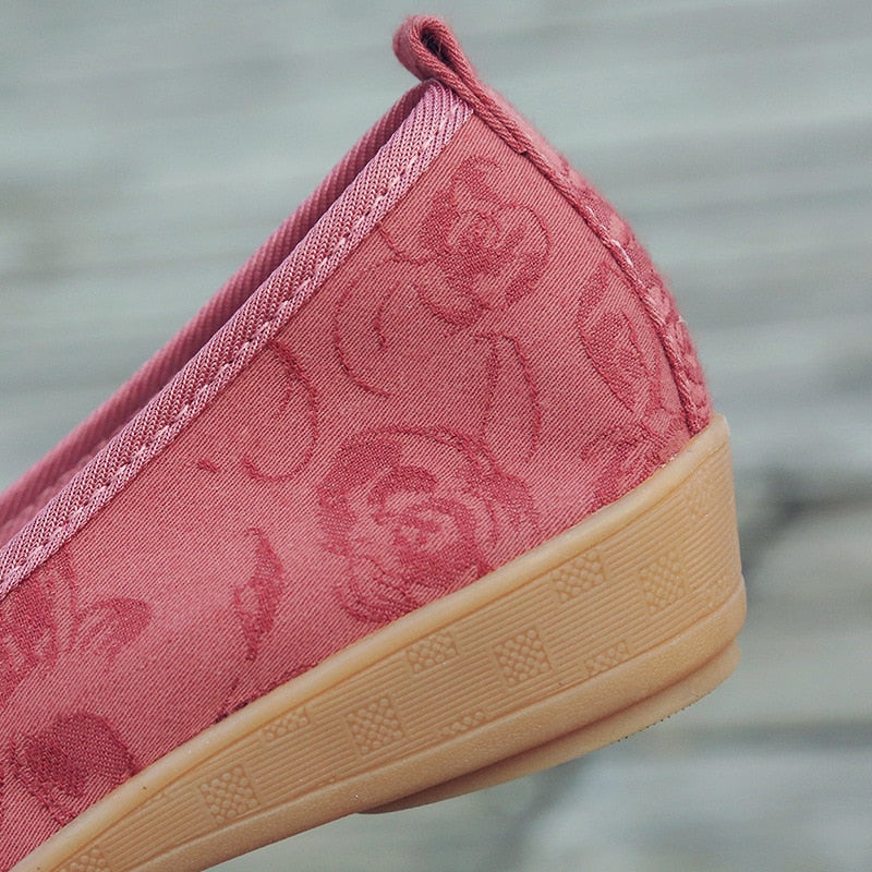 Embroidered Ballet Flats Slip On Shoes for Women