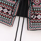 Vintage Embroidery Tassel Lace Up Vest For Women