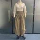 Lapel Cutout Long Sleeve Shirt With Button Top Loose Wide Legs- Two Piece Set