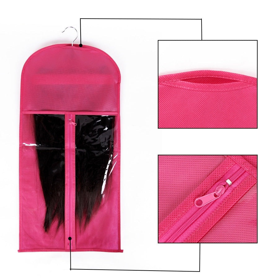 Storage Of Wig Bag and Wig Hanger Holder For Hairpiece Wig Accessories