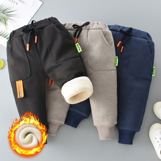 Warm Elastic Waist Jogger Pants For Boys/ Toddlers