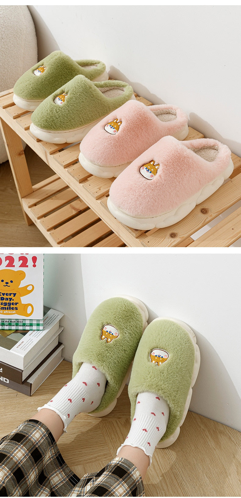 Winter Warm Fluffy Slippers for Women