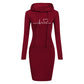 Slim Fit Hooded Sweater Dress