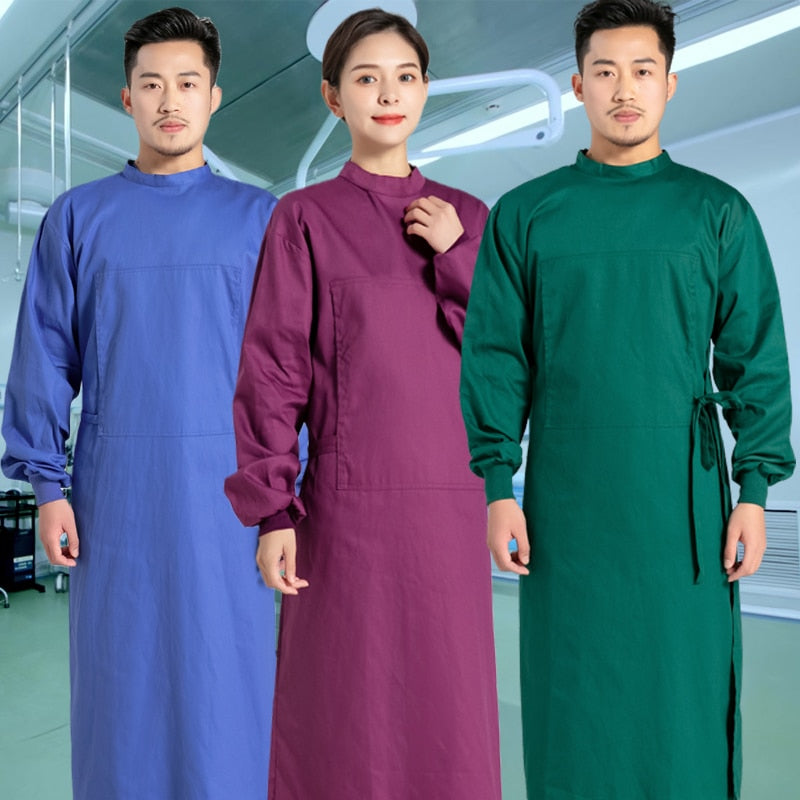 Long Coat Medical Uniform Surgical Workwear Long Sleeve Scrub