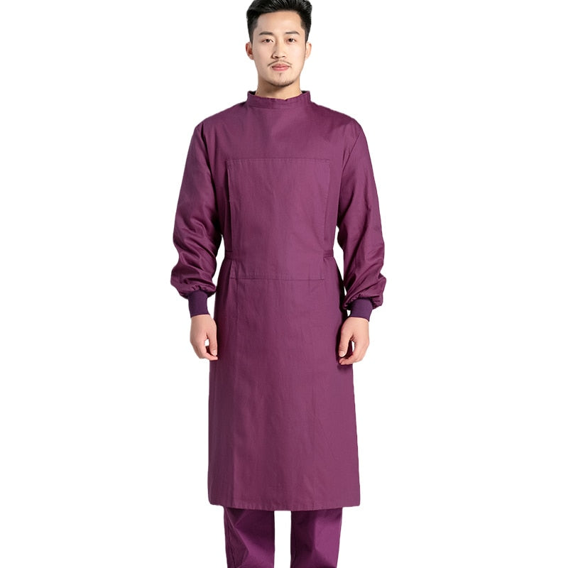 Long Coat Medical Uniform Surgical Workwear Long Sleeve Scrub