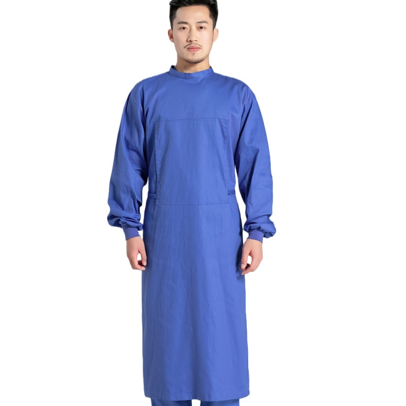 Long Coat Medical Uniform Surgical Workwear Long Sleeve Scrub