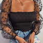 See-through Long Sleeve Crop Top for Women