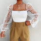 See-through Long Sleeve Crop Top for Women