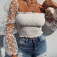 See-through Long Sleeve Crop Top for Women