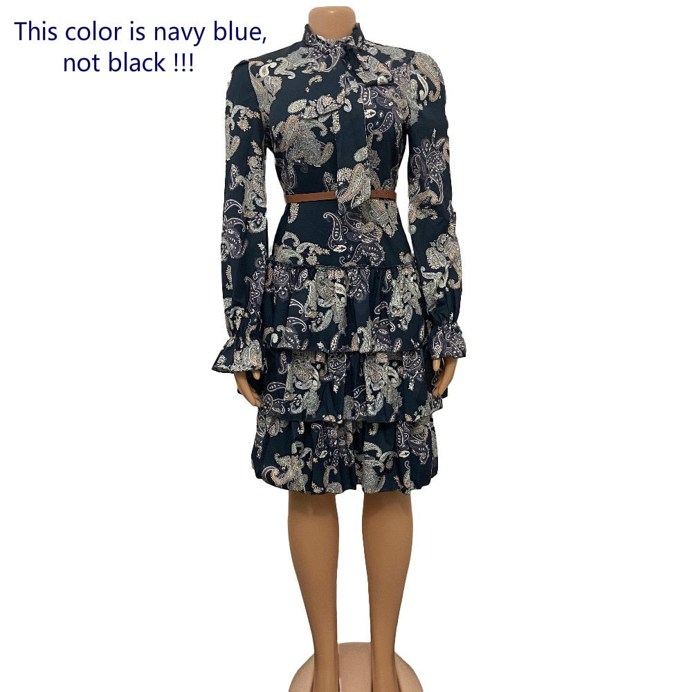 Ruffles Pleated African Dress