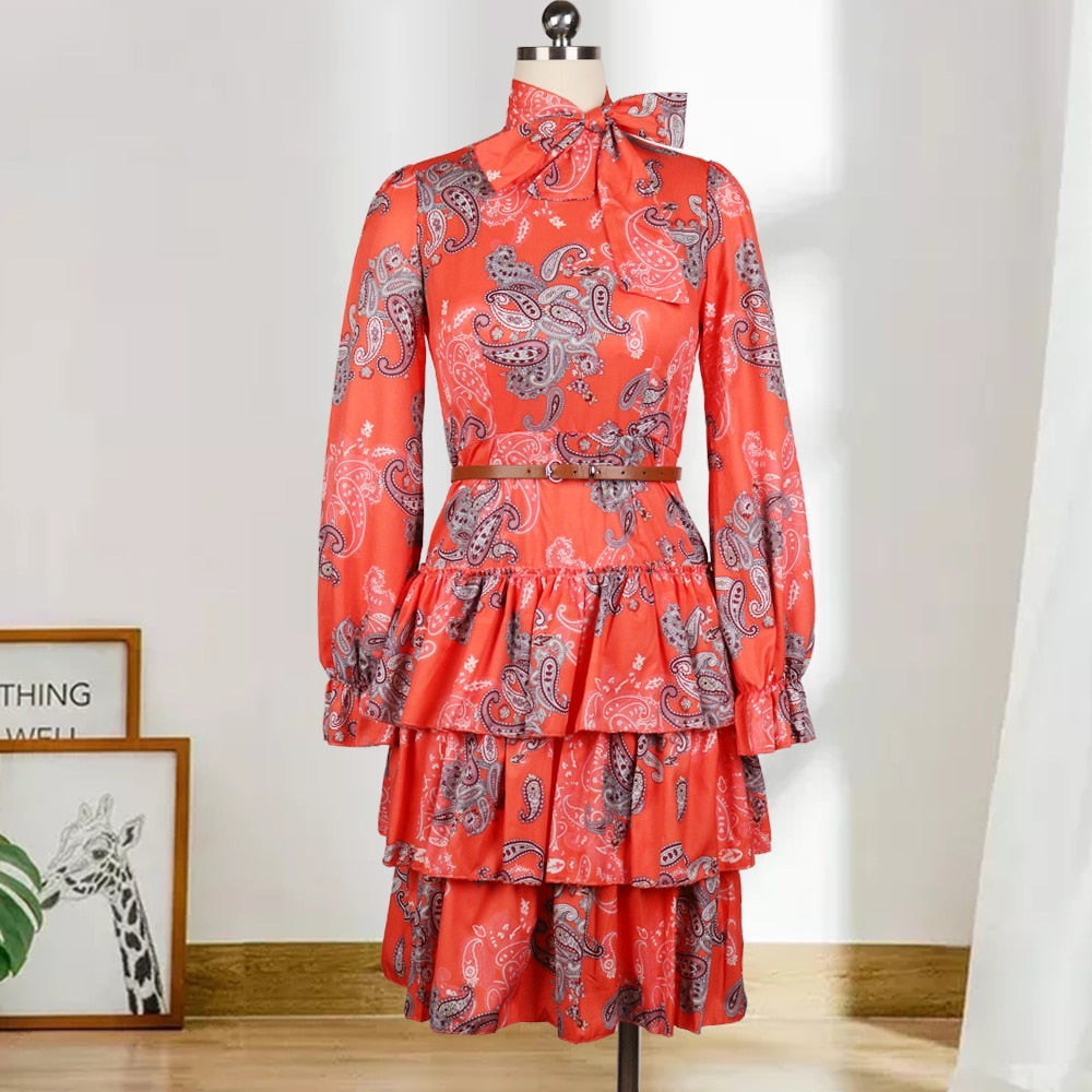 Ruffles Pleated African Dress