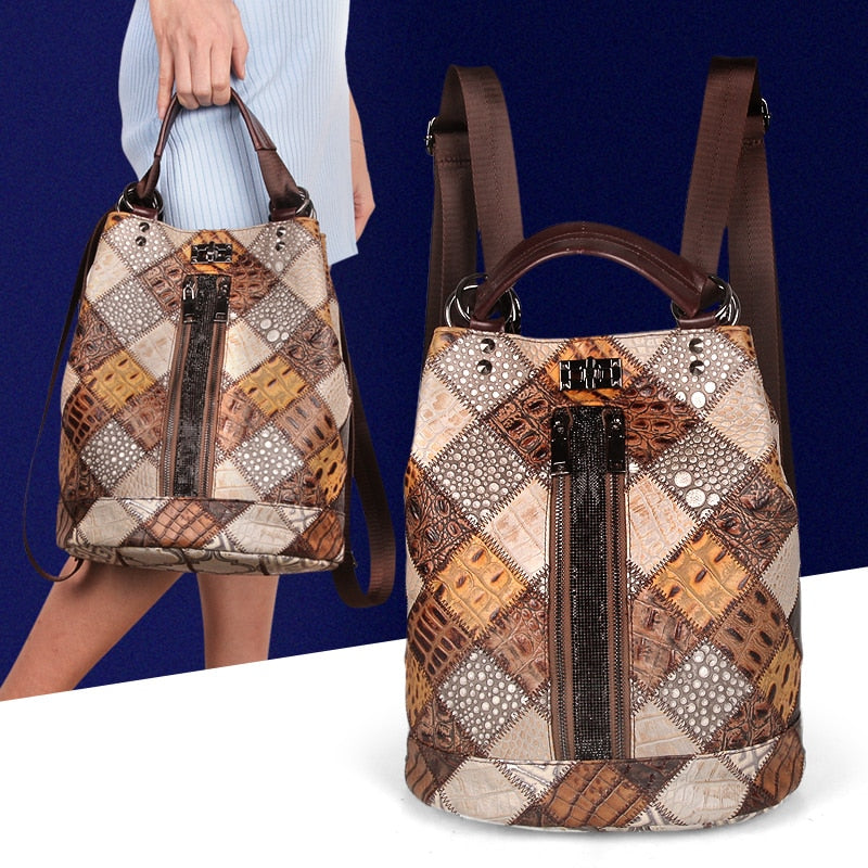 Genuine Leather Backpack Anti Theft Travel Back Pack for Women