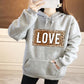 Love Leopard Print Hoodies Sweatshirt