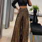 High Waist Sequin Long Loose Party Flared Pants