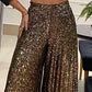High Waist Sequin Long Loose Party Flared Pants