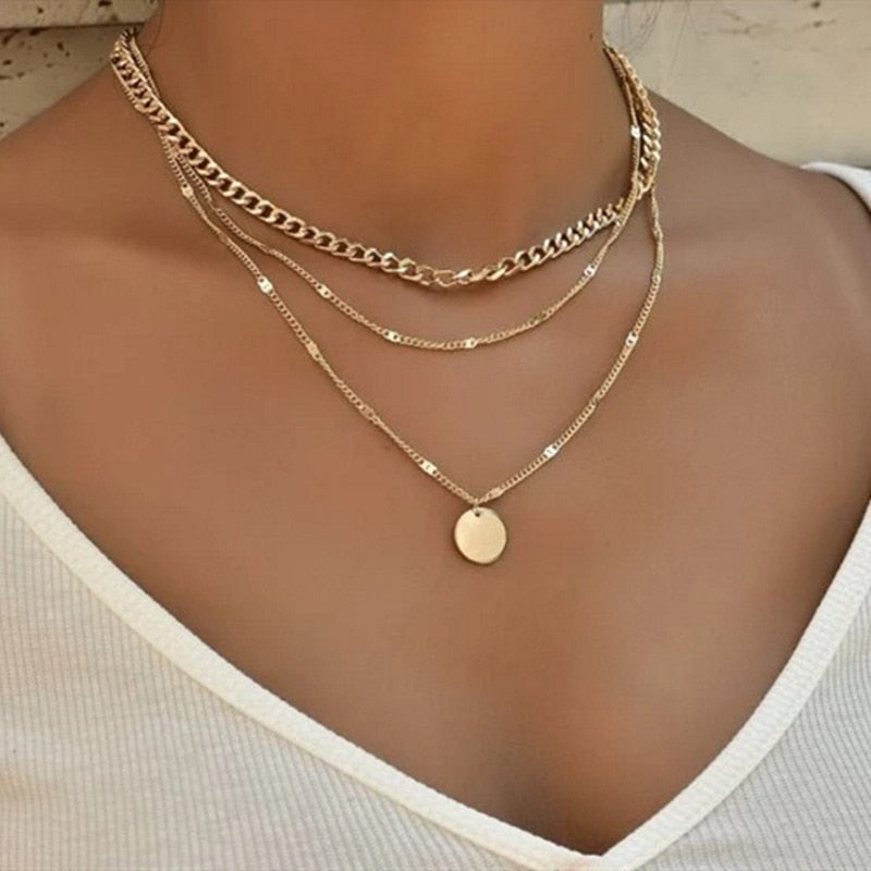 Multi Layered Pendant Necklace For Women