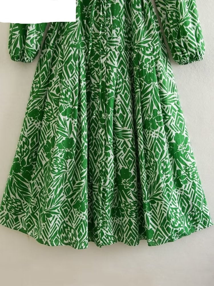 Vintage Graffiti Print Dress