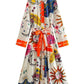 Vintage Graffiti Floral Print Dress