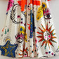 Vintage Graffiti Floral Print Dress