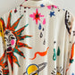 Vintage Graffiti Floral Print Dress