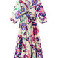 Vintage V Neck Paisley Flower Print Dress