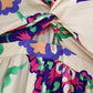 Vintage V Neck Paisley Flower Print Dress