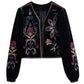 Vintage Flower Embroidery Top for Women