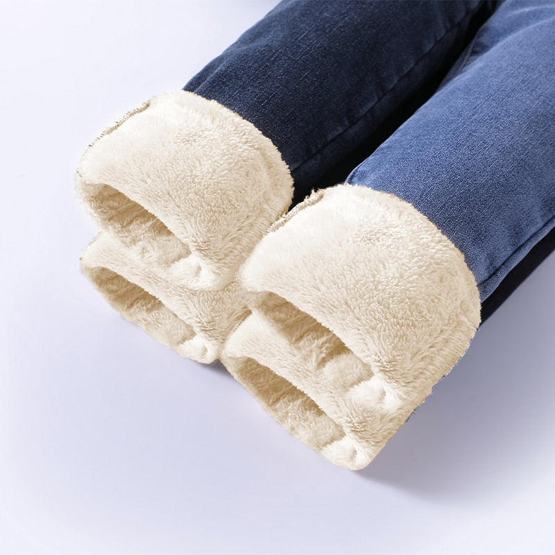 Jeans Pant Winter Velvet Fleece Lined Skinny Jeans