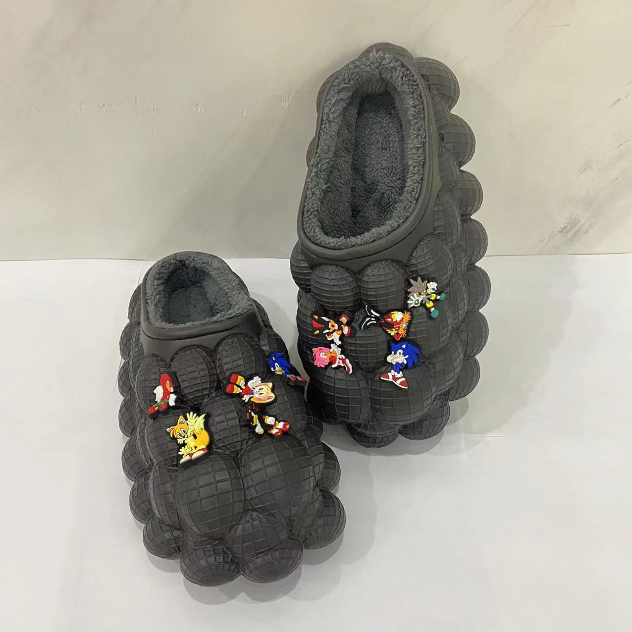 Furry Bubble Slides for Men /Women With Charms