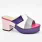Italian Lady Shoes Slippers Sandals Platform Multicolor Design
