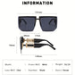 Rimless Square Frame Luxury Sunglasses UV 400