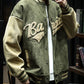 Spring and autumn base ball retro green bomber jacket embroidery trend couple
