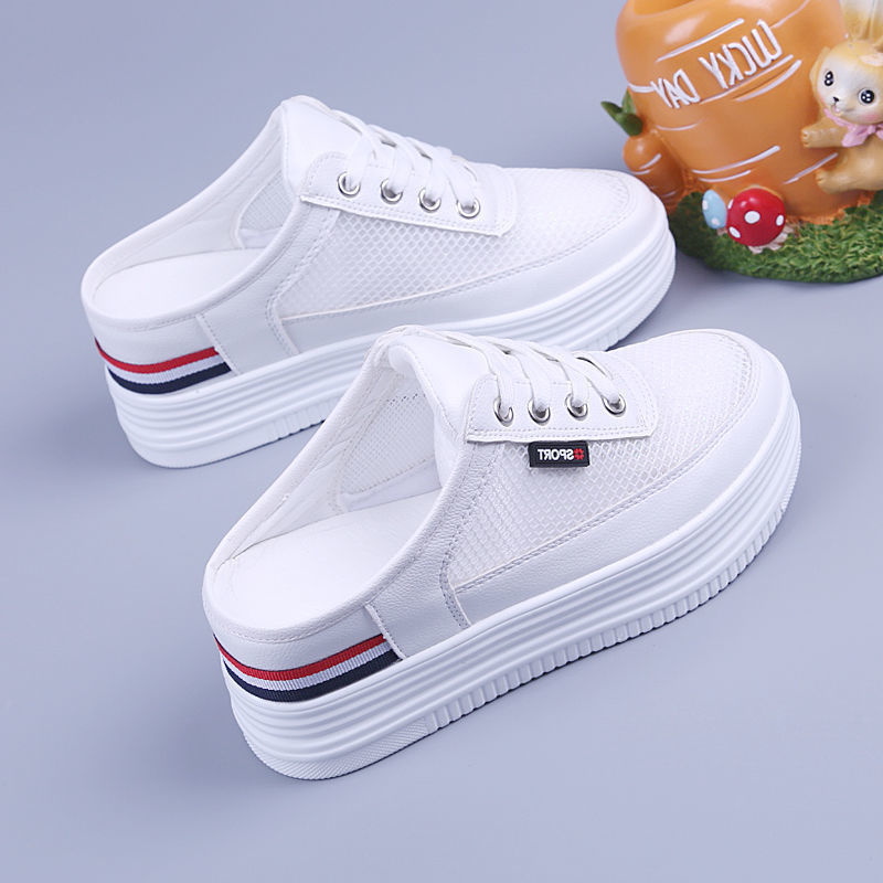 Half Slippers Women Mesh Surface Hollow